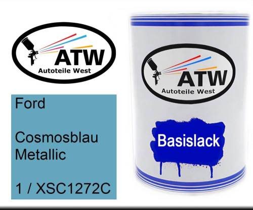 Ford, Cosmosblau Metallic, 1 / XSC1272C: 500ml Lackdose, von ATW Autoteile West.
